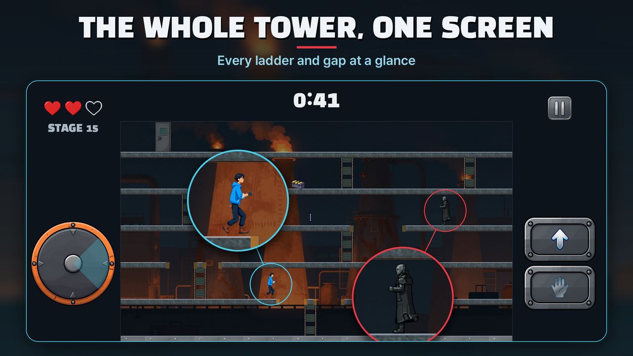 The whole tower, one screen